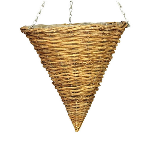 Yellow rattan hanging basket-RBC-10